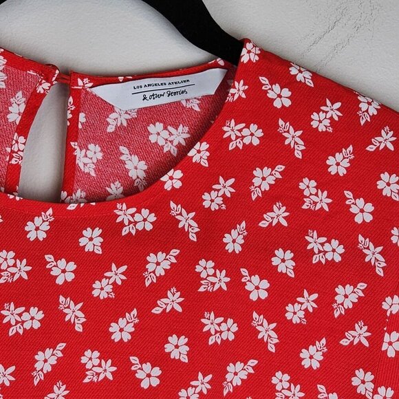 Los Angeles Atelier and Other Stories dress size 0 Short sleeve floral front tie - Picture 4 of 13